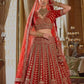 Heritage Red Silk Bridal Lehenga Heavy Zari Stone Embroidery Elegant