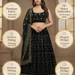Black Zari Embroidered Flared Lehenga Choli with Floral Design