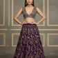 Designer Purple Reception Lehenga with Intricate Vine Embroidery