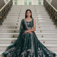 Bottle Green Georgette Lehenga Choli with Intricate Dori, Sequins, and Zari Embroidery