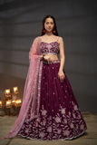 lavantefashionPureChiffonSequinsembroiderySemi-StitchedLehengacholi_Dupatta_5 - LaVante Fashion