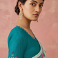 Brasso Teal Printed Saree for Elegant Festive Wear