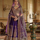 Royal Purple Silk Bridal Lehenga with Double Dupatta Zari Handwork