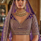 Royal Purple Silk Bridal Lehenga with Double Dupatta Zari Handwork
