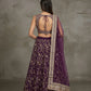 Designer Purple Reception Lehenga with Intricate Vine Embroidery