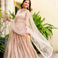 Elegant Peach Georgette Embroidered Lehenga Choli Set with Sequin Work