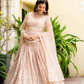 Elegant Peach Georgette Embroidered Lehenga Choli Set with Sequin Work