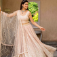 Elegant Peach Georgette Embroidered Lehenga Choli Set with Sequin Work