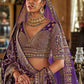 Royal Purple Silk Bridal Lehenga with Double Dupatta Zari Handwork