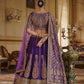Royal Purple Silk Bridal Lehenga with Double Dupatta Zari Handwork