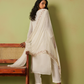 Pure White Organza Suit Set With Elegant Embroidery