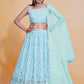 Georgette Thread and Sequins Embroidered Lehenga Choli with Dupatta