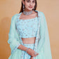 Georgette Thread and Sequins Embroidered Lehenga Choli with Dupatta
