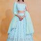 Georgette Thread and Sequins Embroidered Lehenga Choli with Dupatta