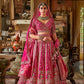 Rani Pink Silk Bridal Lehenga with Embroidered Belt Zardozi Florals