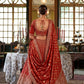 Crimson Royale Bridal Silk Lehenga with Zardozi Sequins Embroidery