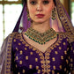 Regal Purple Silk Bridal Lehenga with Golden Zardozi Work Elegant