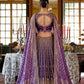 Regal Purple Silk Bridal Lehenga with Golden Zardozi Work Elegant