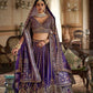 Royal Purple Silk Bridal Lehenga with Double Dupatta Zari Handwork