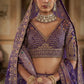 Royal Purple Silk Bridal Lehenga with Double Dupatta Zari Handwork