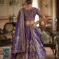 Royal Purple Silk Bridal Lehenga with Double Dupatta Zari Handwork