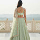 Pista Green Embroidered Georgette Lehenga Choli with Dupatta