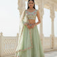 Pista Green Embroidered Georgette Lehenga Choli with Dupatta