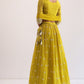 Mustard Yellow Georgette Lehenga Choli with Silver Embroidery and Ruffle Dupatta