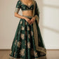 Dark Green Silk Bridal Lehenga with Heavy Gota Patti and Resham Work