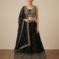 Black Georgette Embroidered Lehenga Set with Zari and Sequin Work
