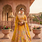 Vibrant Mustard Yellow Embroidered Silk Bridal Lehenga Choli with Traditional Motifs
