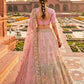 Dusty Pink and Grey Ombre Silk Bridal Lehenga with Thread and Moti Work