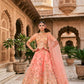 Peach Silk Heavy Mirror & Sequins Embroidered Bridal Lehenga Choli