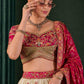 Cream Rani Pink Kalamkari Banarasi Lehenga Choli
