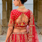 Red Silk Bridal Lehenga Choli with Heavy Zari and Dori Heritage Embroidery