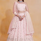 Georgette Zari & Sequin Embroidered Semi-Stitched Lehenga Choli