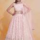 Georgette Zari & Sequin Embroidered Semi-Stitched Lehenga Choli