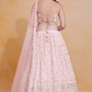 Georgette Zari & Sequin Embroidered Semi-Stitched Lehenga Choli