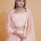 Georgette Zari & Sequin Embroidered Semi-Stitched Lehenga Choli