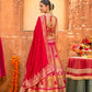 Designer Red Silk Embroidered Wedding Lehenga Choli with Gold Diamond and Cutdana Work