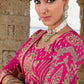 Traditional Rani Pink Silk Embroidered Bridal Lehenga with Sequin and Bead Details