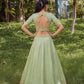 Royal Pista Green Silk Mehendi Lehenga Choli with Bead Embroidery Elegant