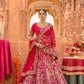 Red Silk Bridal Lehenga Choli with Heavy Zari and Dori Heritage Embroidery
