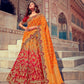 Tangerine Orange Banarasi Silk Lehenga Choli with Zari and Khatli Embroidery