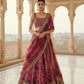 Zari & Sequins Work Floral Printed Organza Lehenga with Embroidered Choli and Dupatta