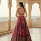 Zari & Sequins Work Floral Printed Organza Lehenga with Embroidered Choli and Dupatta