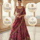 Zari & Sequins Work Floral Printed Organza Lehenga with Embroidered Choli and Dupatta
