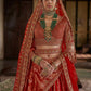Red Bridal Silk Lehenga with Heavy Zari Embroidery and Double Dupatta