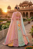 Pastel Multicolor Organza Embroidered Lehenga Set with Ombre Net Dupatta