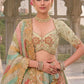 Multicolor Silk Blend Embroidered Bridal Lehenga with Thread Embroidery and Sequins Work